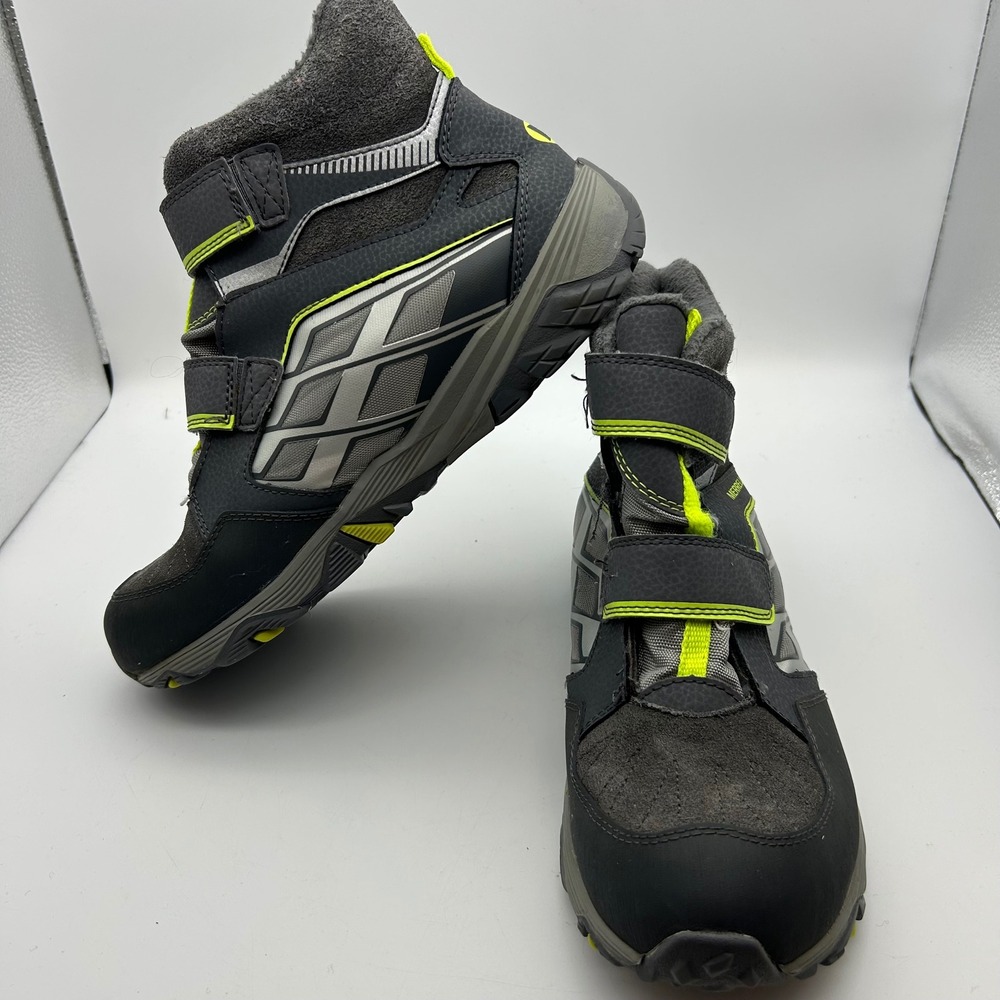 Merrell ML-B Moab Polar Waterproof Winter Boots Grey Lime Green Kids 6.5 MY57097